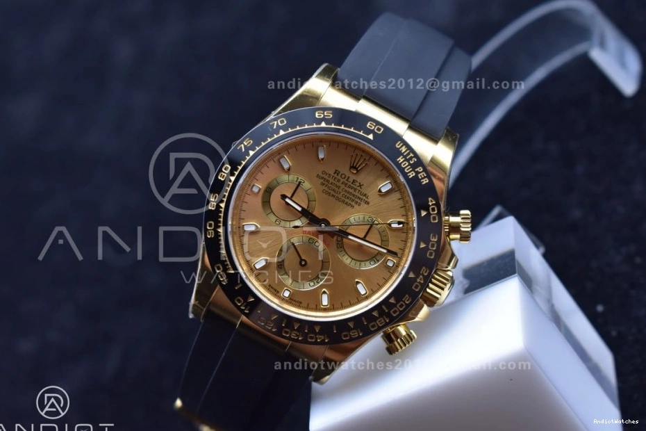 Strap SA Daytona Best Reliable YG Edition BTF on Dial Lume 1:1 116518 Rubber 764 Oysterflex 0314